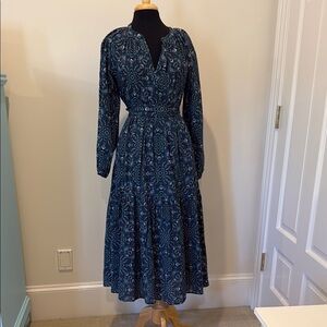 XiRENA Elegant Blue Patterned Dress